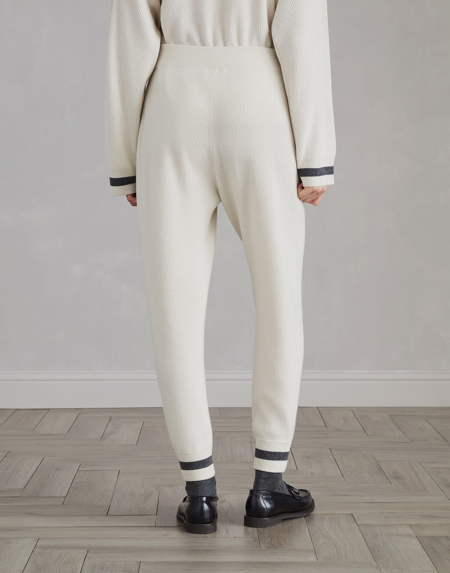 Cashmere English rib knit trousers - 2