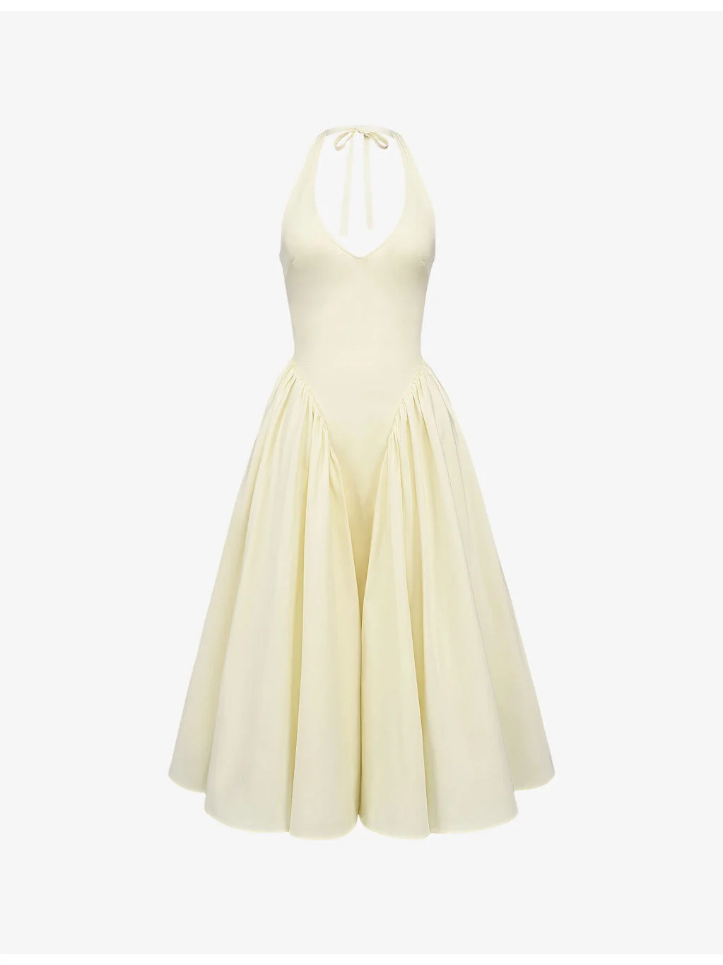 Marilyn Halterneck Stretch-Cotton Midi Dress - 1