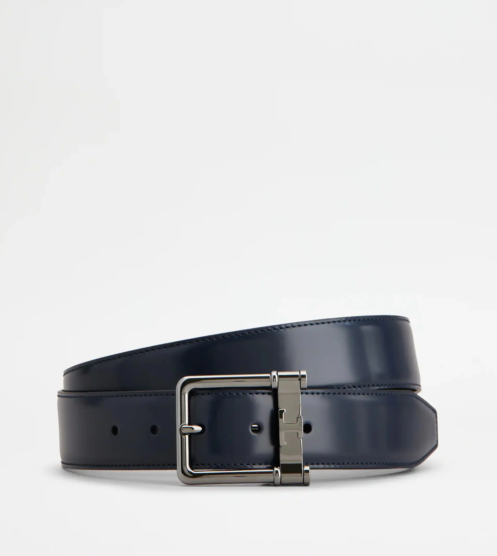 BELT IN LEATHER - BLUE, BLACK - 1