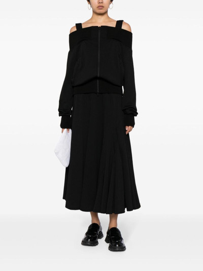 Yohji Yamamoto flared pleated midi skirt outlook