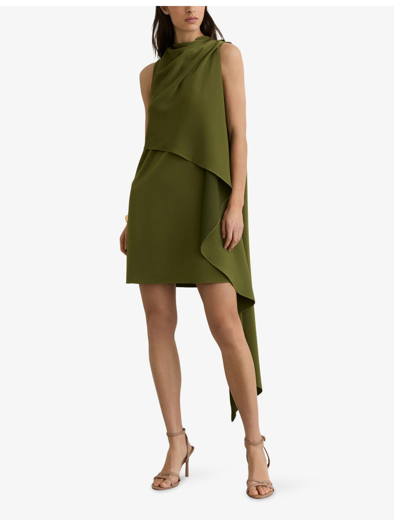 REISS Wrenley Draped Satin Mini Dress outlook