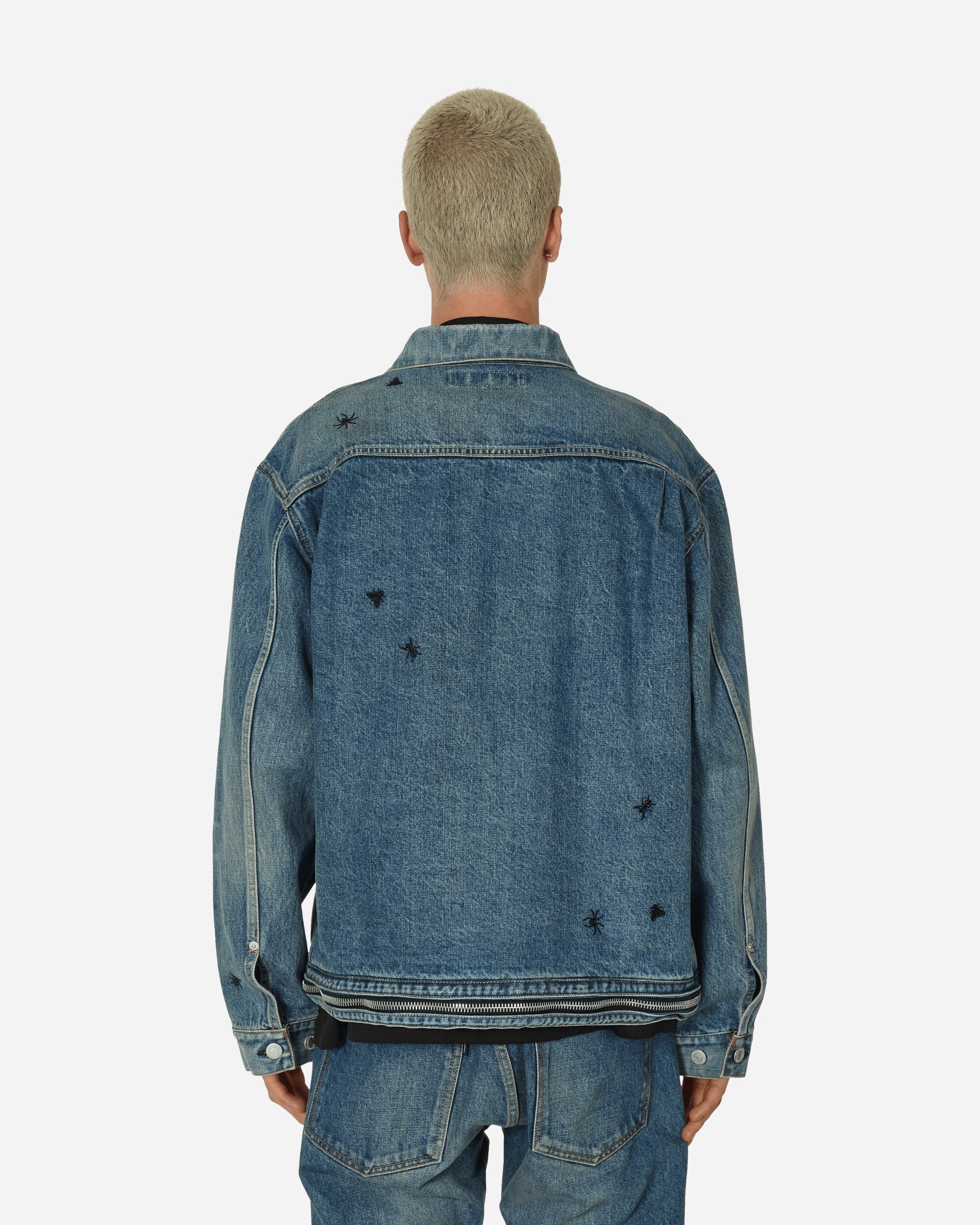 Embroidered Denim Jacket Light Blue Indigo - 3
