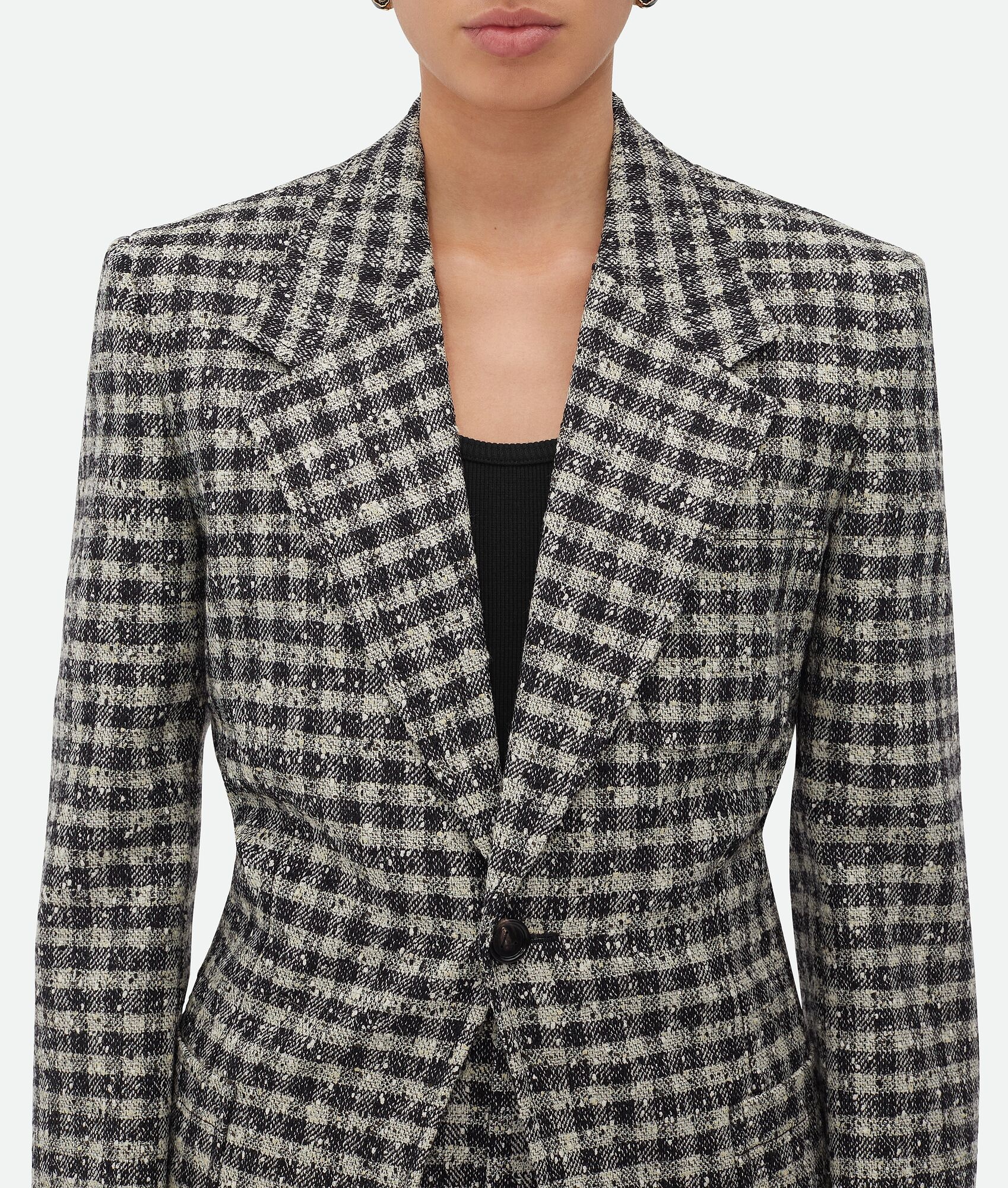 Boucle Gingham Wool Jacket - 5