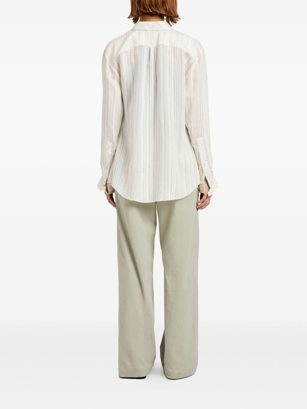 Raven stripe woven shirt - 4