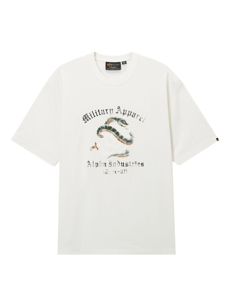 snake-graphic cotton T-shirt 1