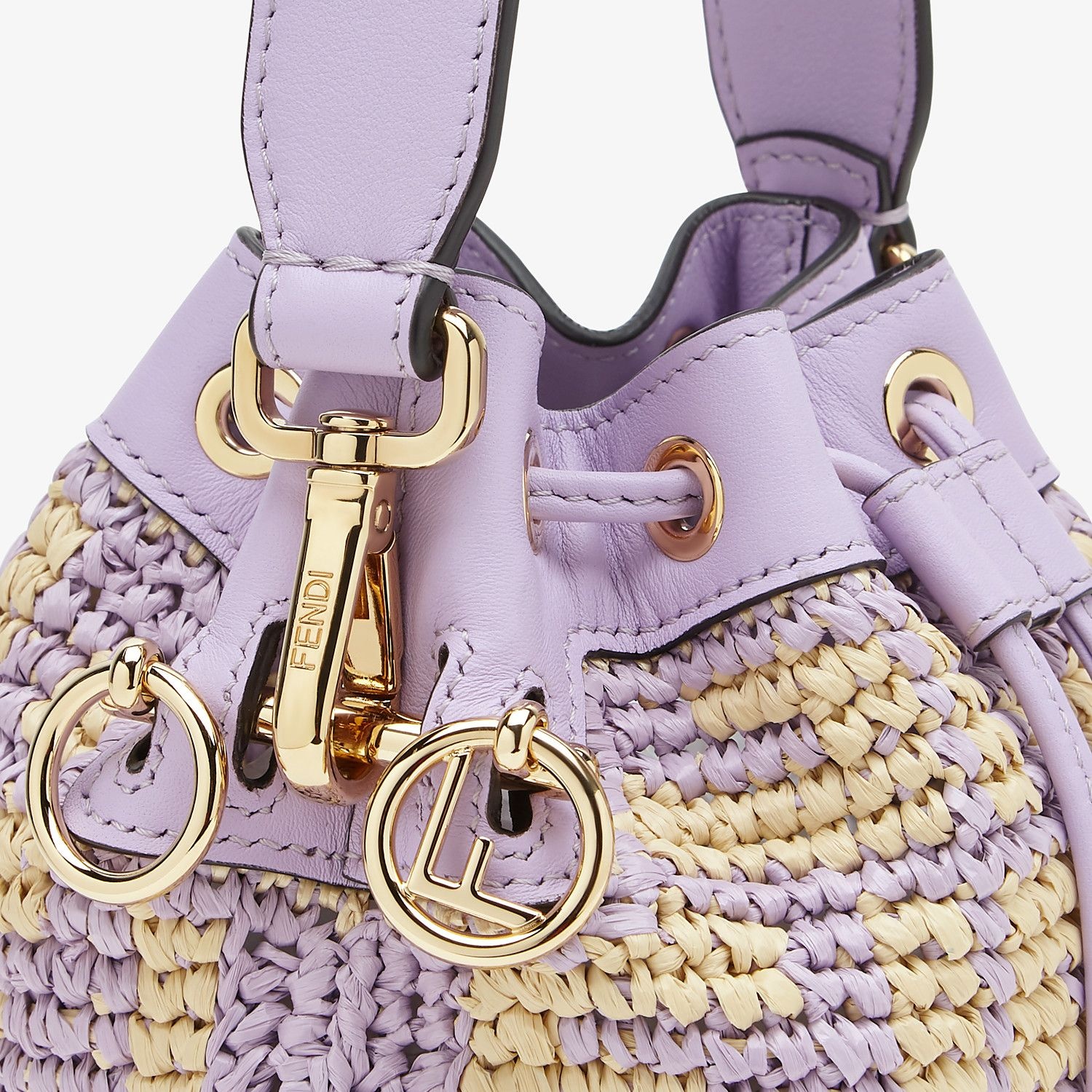 Lilac raffia mini-bag - 6