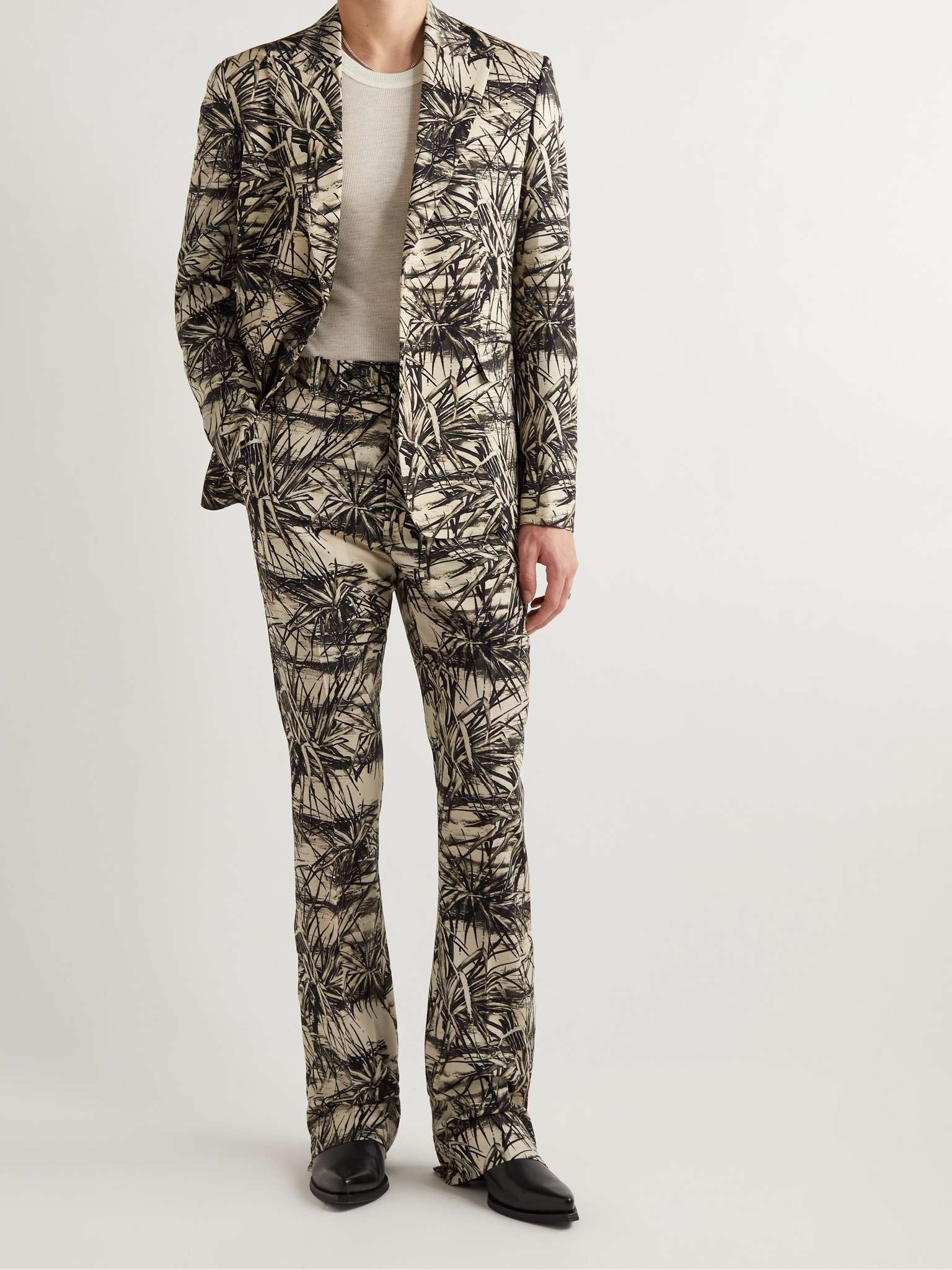 Aloha Pleated Printed Wool-Blend Suit Trousers - 2
