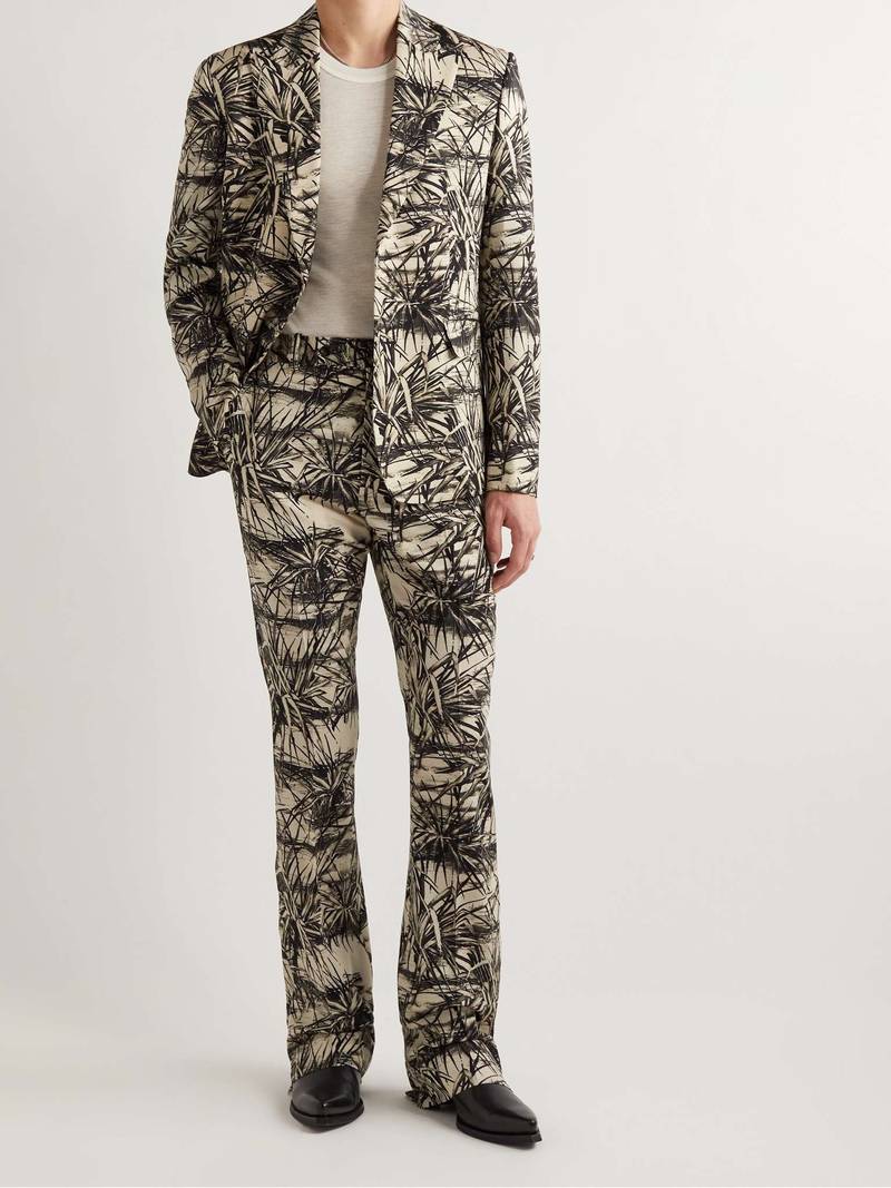 AMIRI Aloha Pleated Printed Wool-Blend Suit Trousers outlook