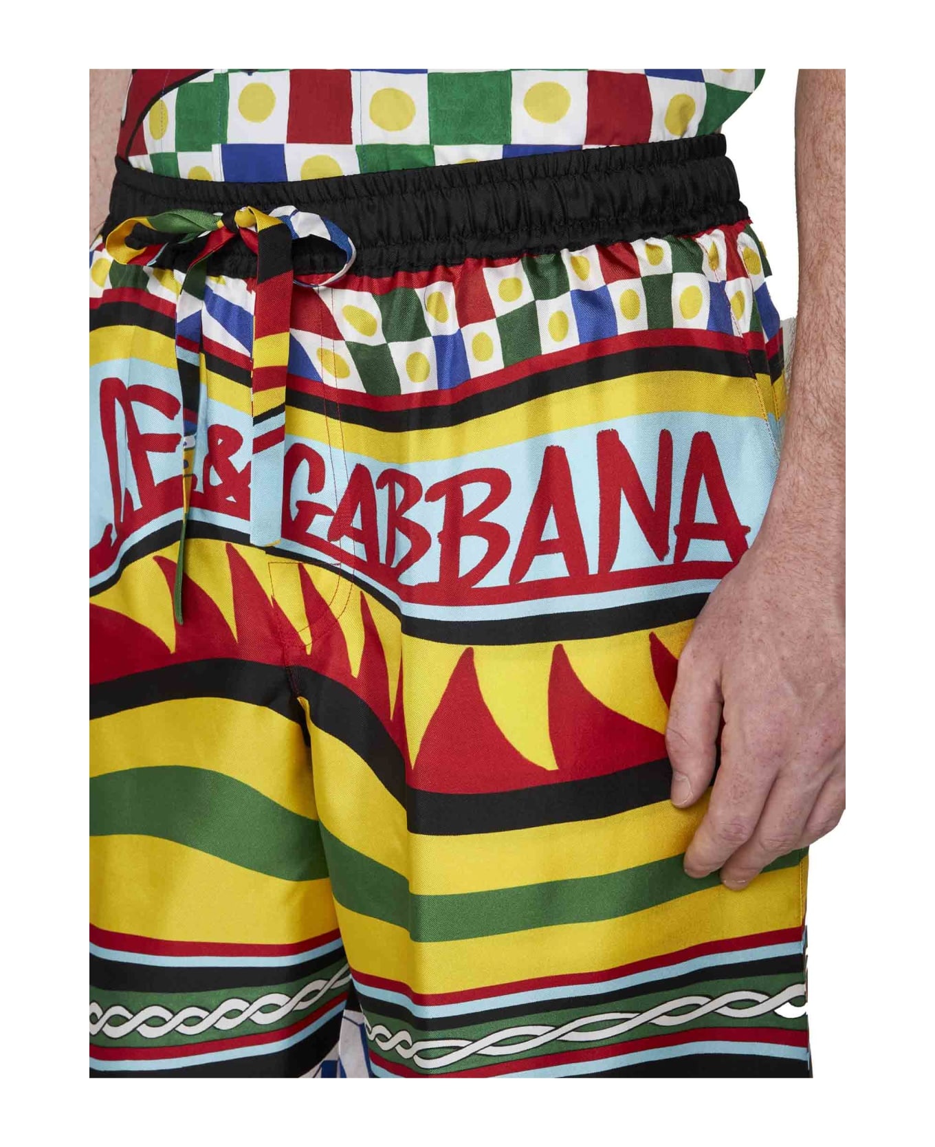 Printed Satin Bermuda Shorts - 5