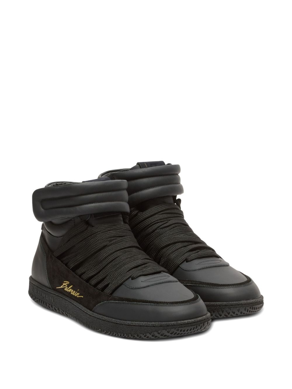 leather-panelled trainers - 2