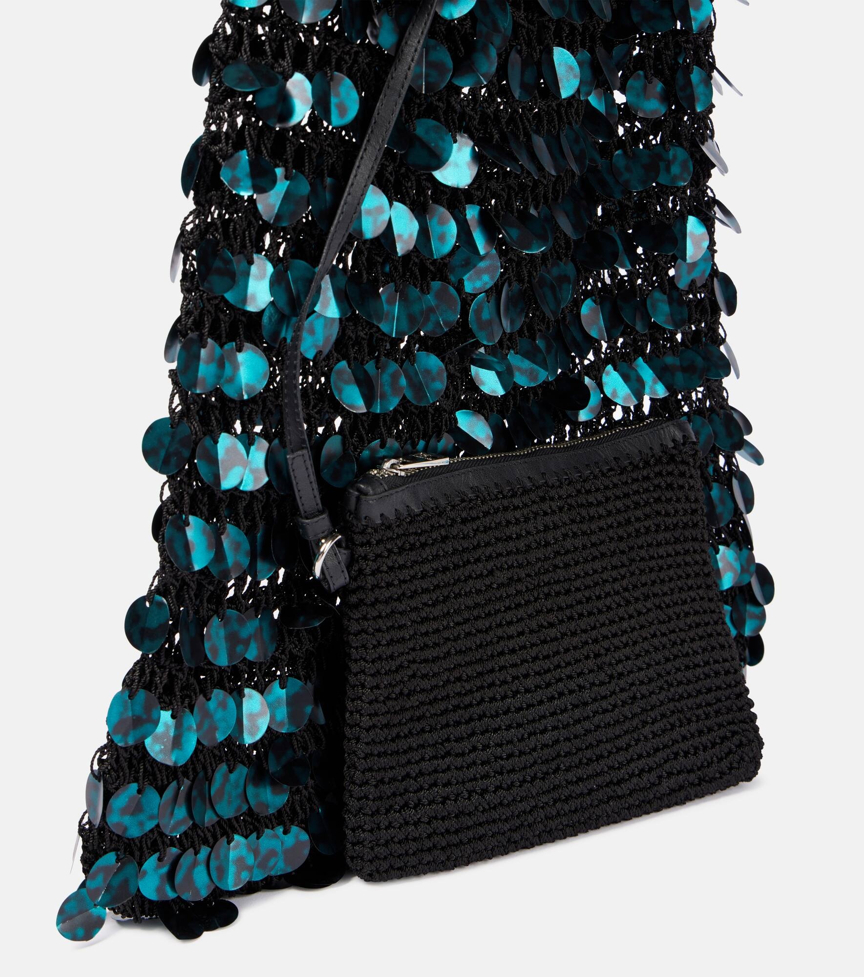 Sequined mesh tote bag - 6