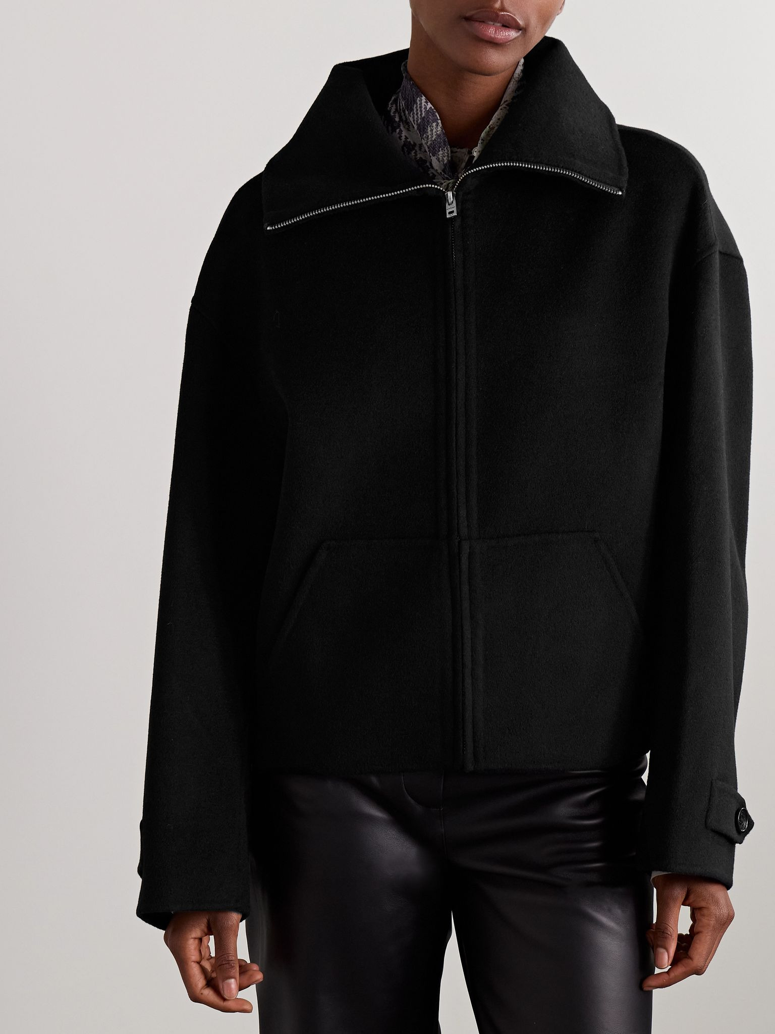 Wool and cashmere-blend felt jacket Black - 3