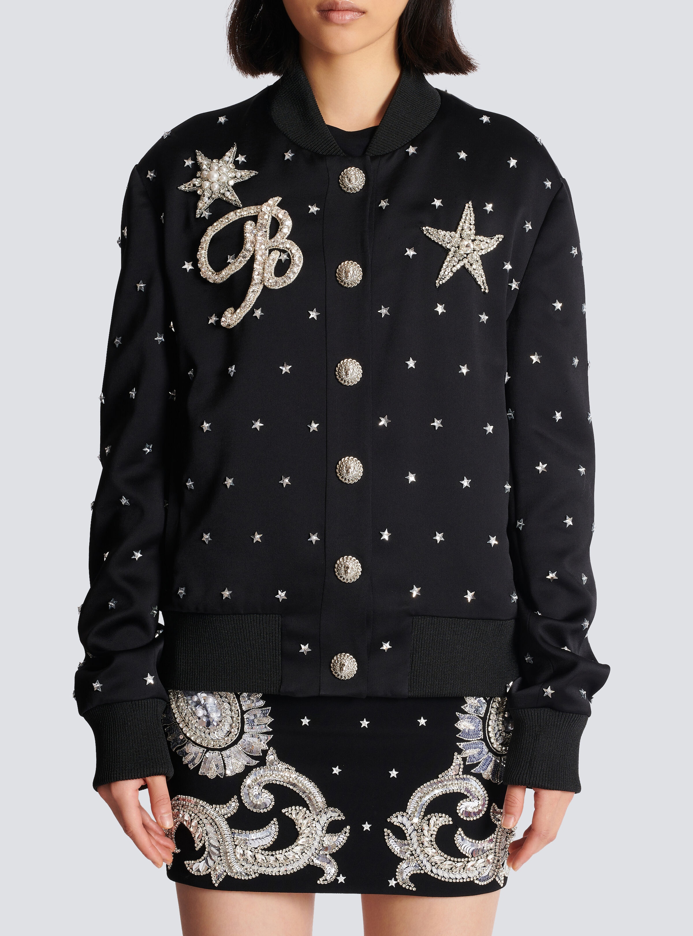 Stars embroidered bomber jacket - 5