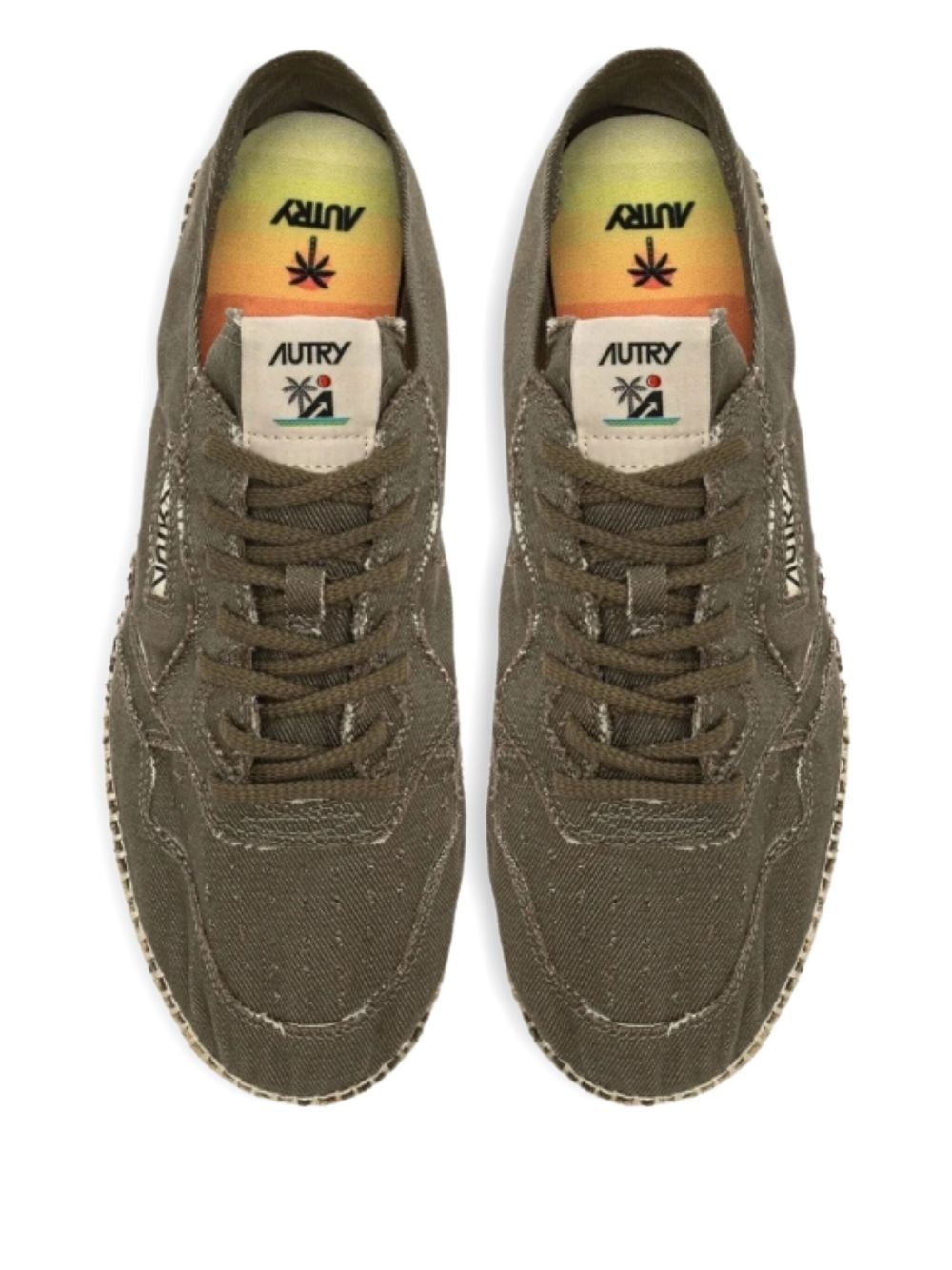 lace-up jute sneakers - 3