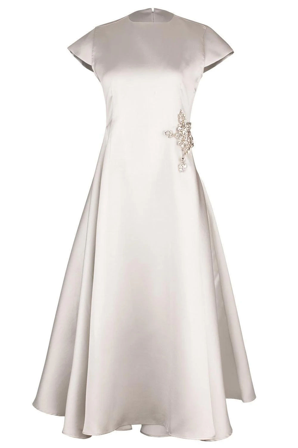 Cap Sleeve Midi Embellished Dress - 1