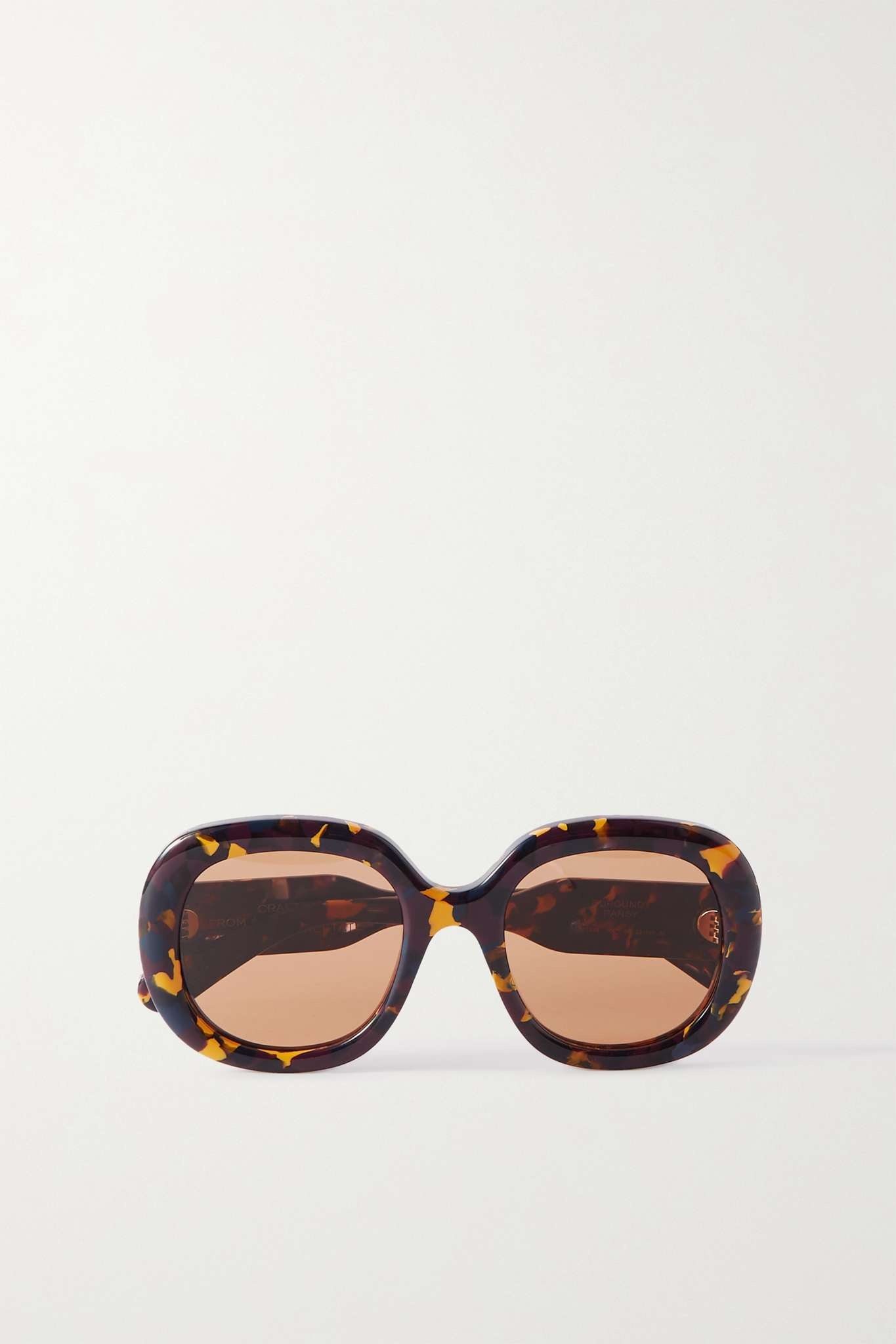 + NET SUSTAIN Gayia oversized round-frame tortoiseshell recycled-acetate sunglasses - 1