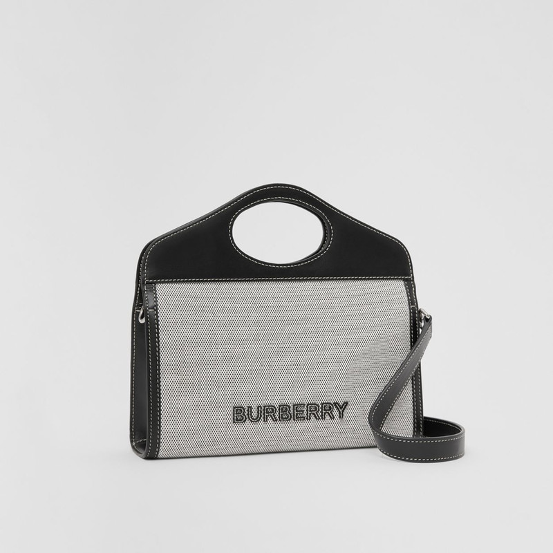 Canvas and Leather Foldover Pocket Bag 9