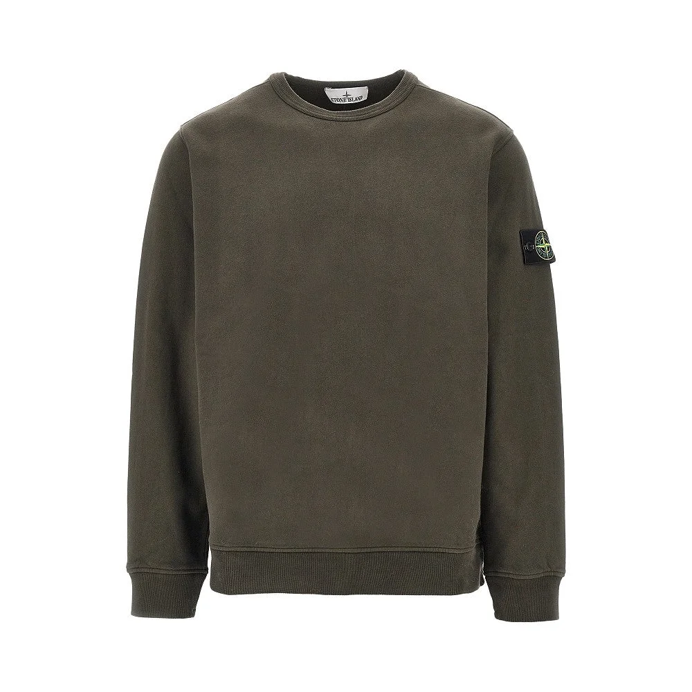 Stone Island Crewneck Cotton Sweatshirt Green Men - 1