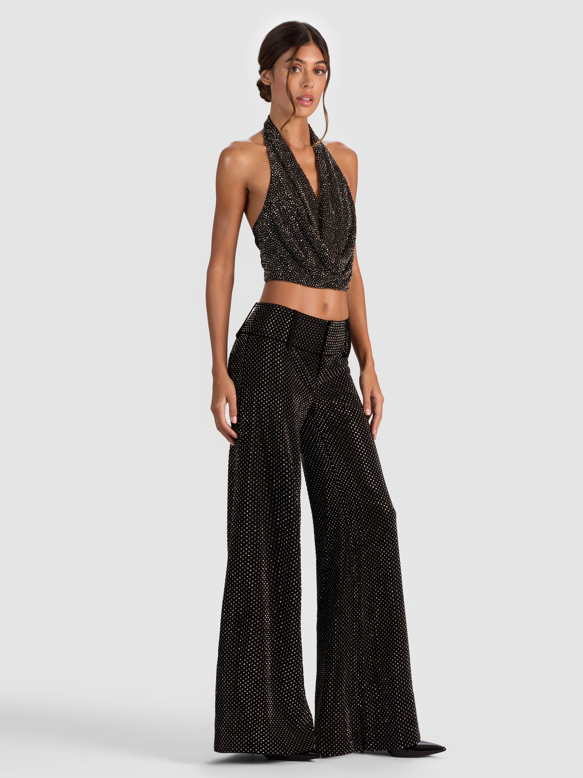 OLIVIA EMBELLISHED WIDE LEG PANT - 5