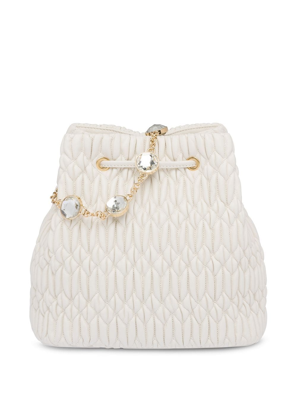 crystal-embellished matelassé bucket bag - 3