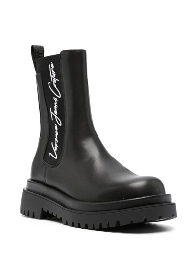 VERSACE JEANS COUTURE Drew logo-print pull-on boots outlook