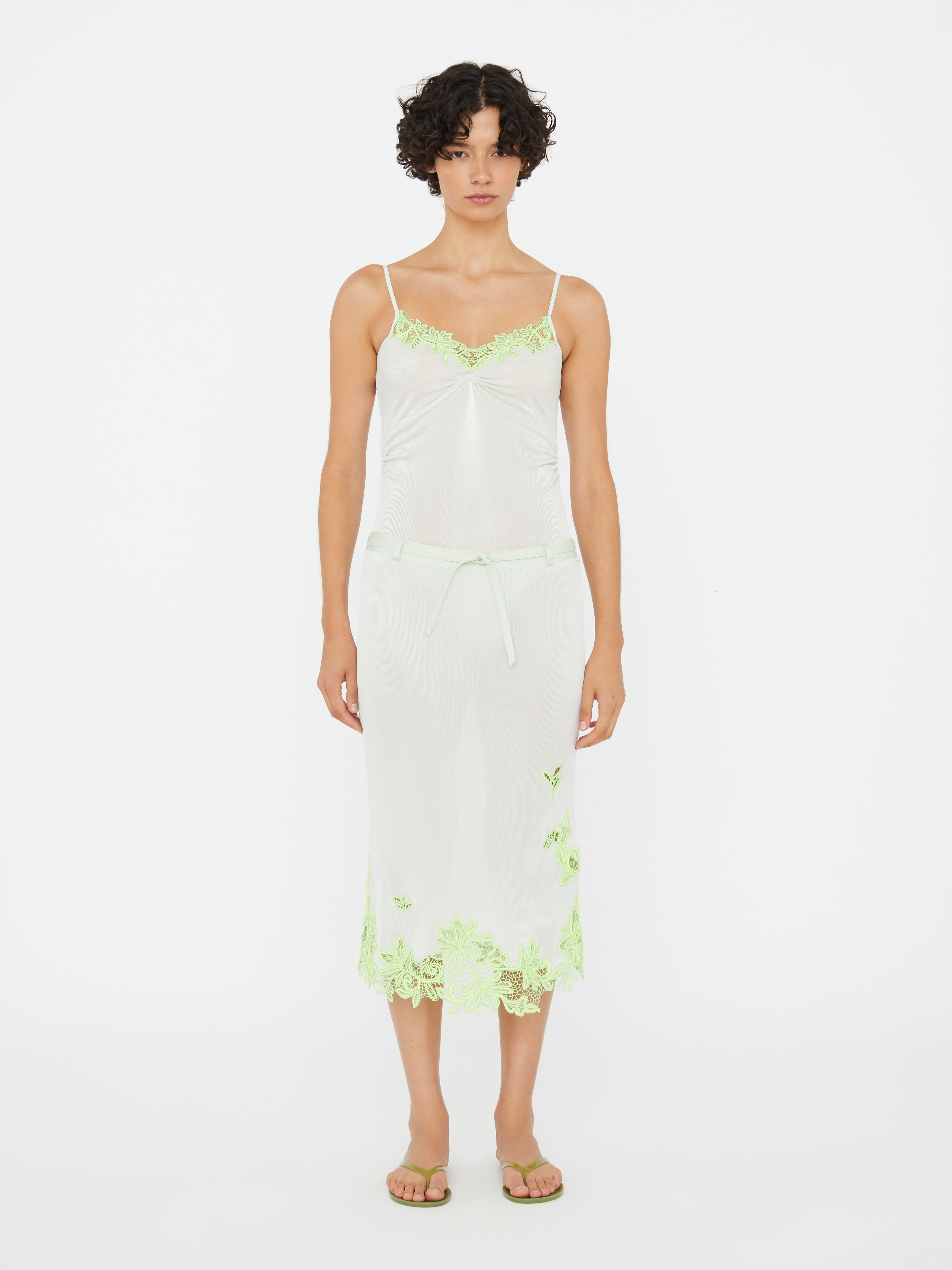 Hibiscus Embroidered Rib Bodysuit - 3