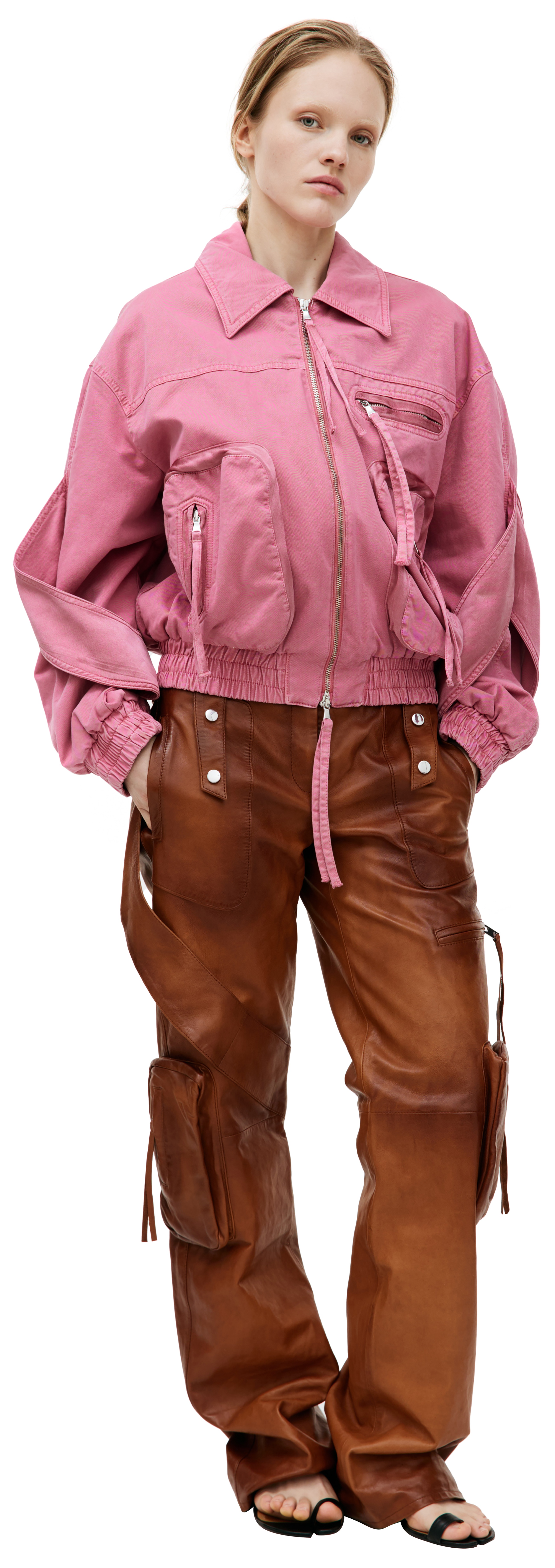 PINK PADDED BOMBER JACKET - 1
