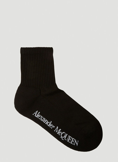 Alexander McQueen Graffiti Sports Socks in Black outlook