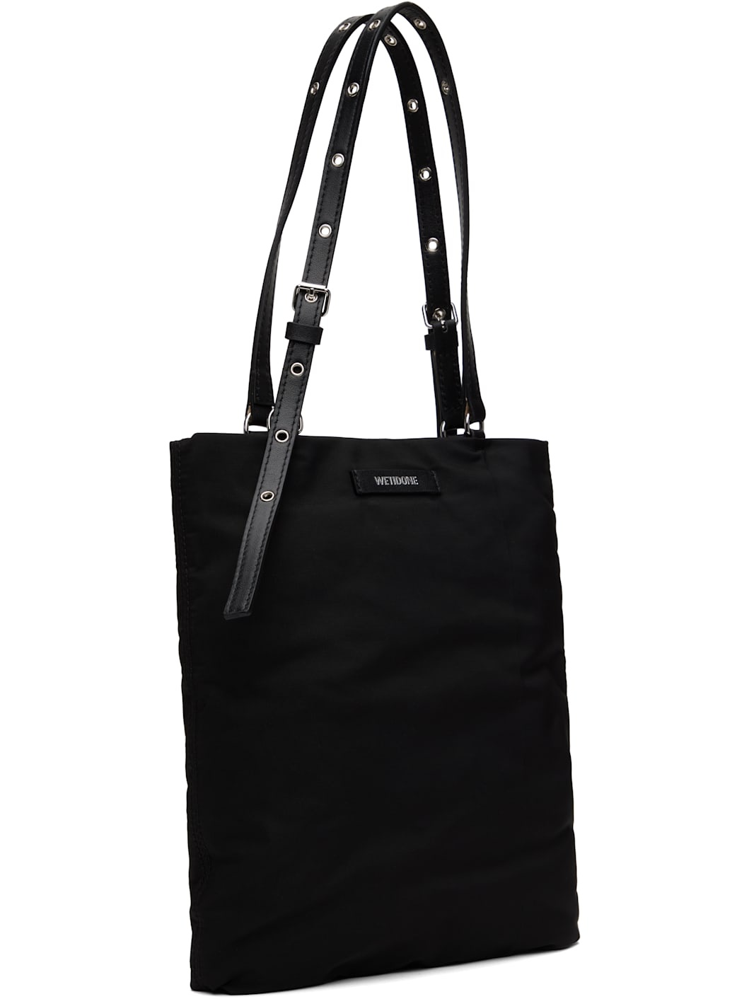 Black Round Studded Mini Tote - 3