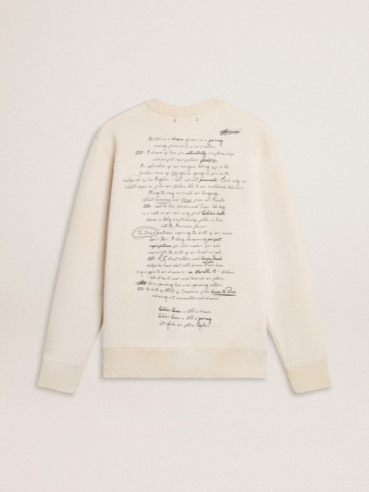 Women's sweatshirt in worn white with print - 2