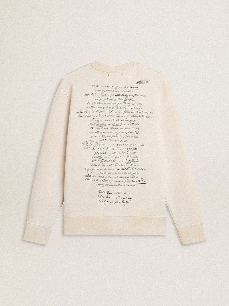 Golden Goose Women's sweatshirt in worn white with print outlook