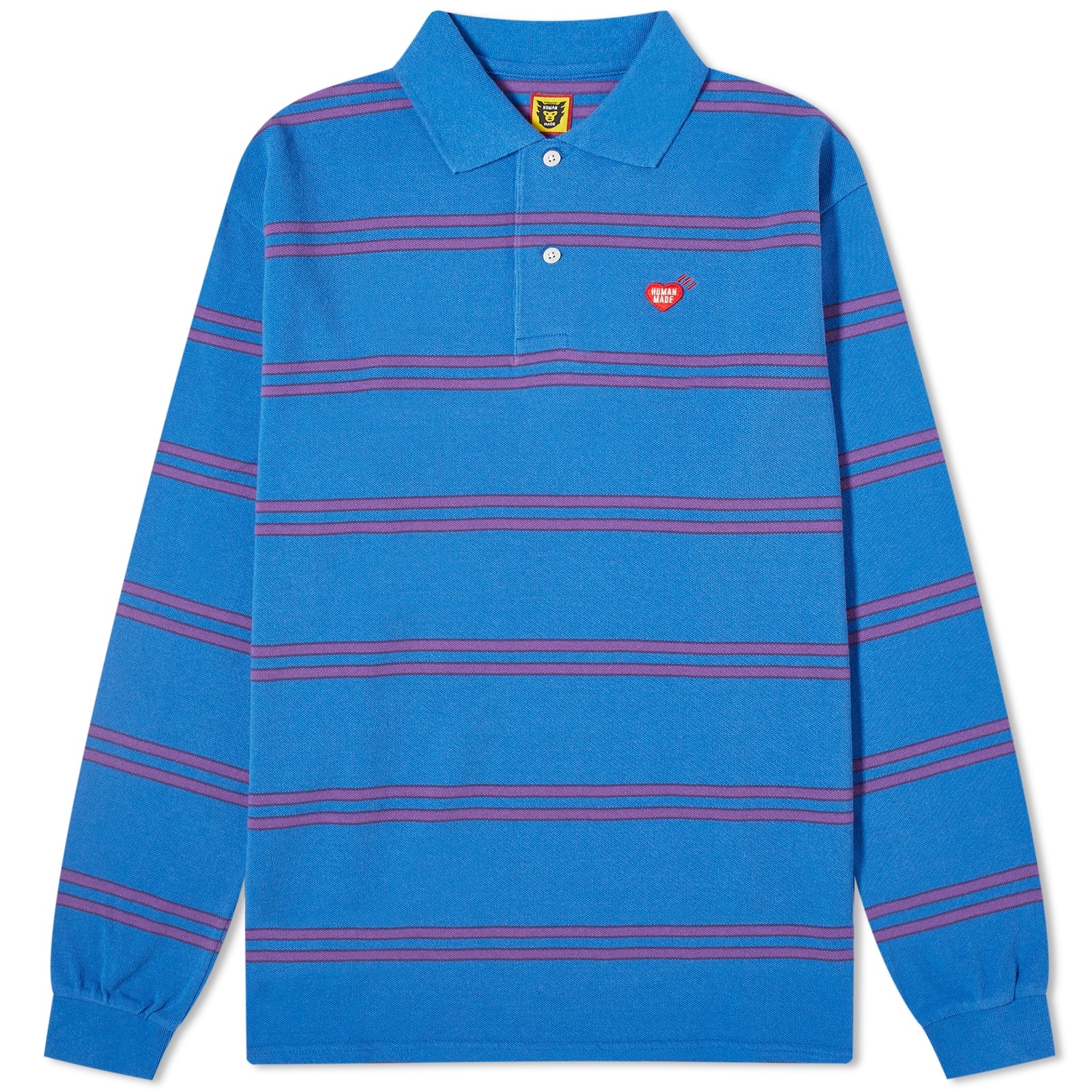 Human Made Long Sleeve Striped Polo Shirt - 1