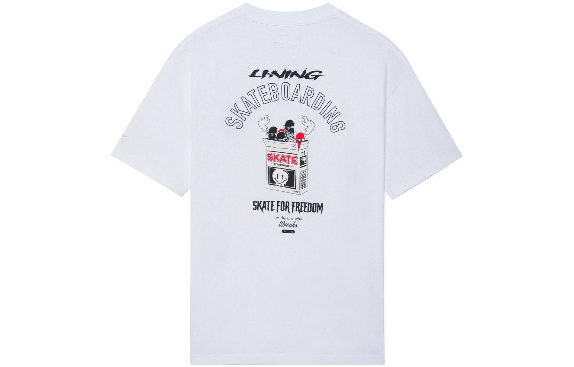 Li-Ning Skate For Freedom Graphic Loose Fit T-shirt 'White' AHSS301-3 - 2
