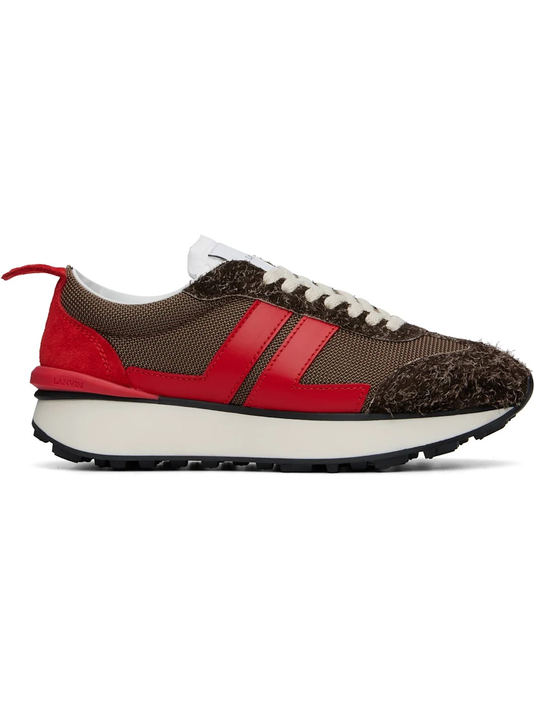 Brown & Red Bumpr Mesh Sneakers - 1