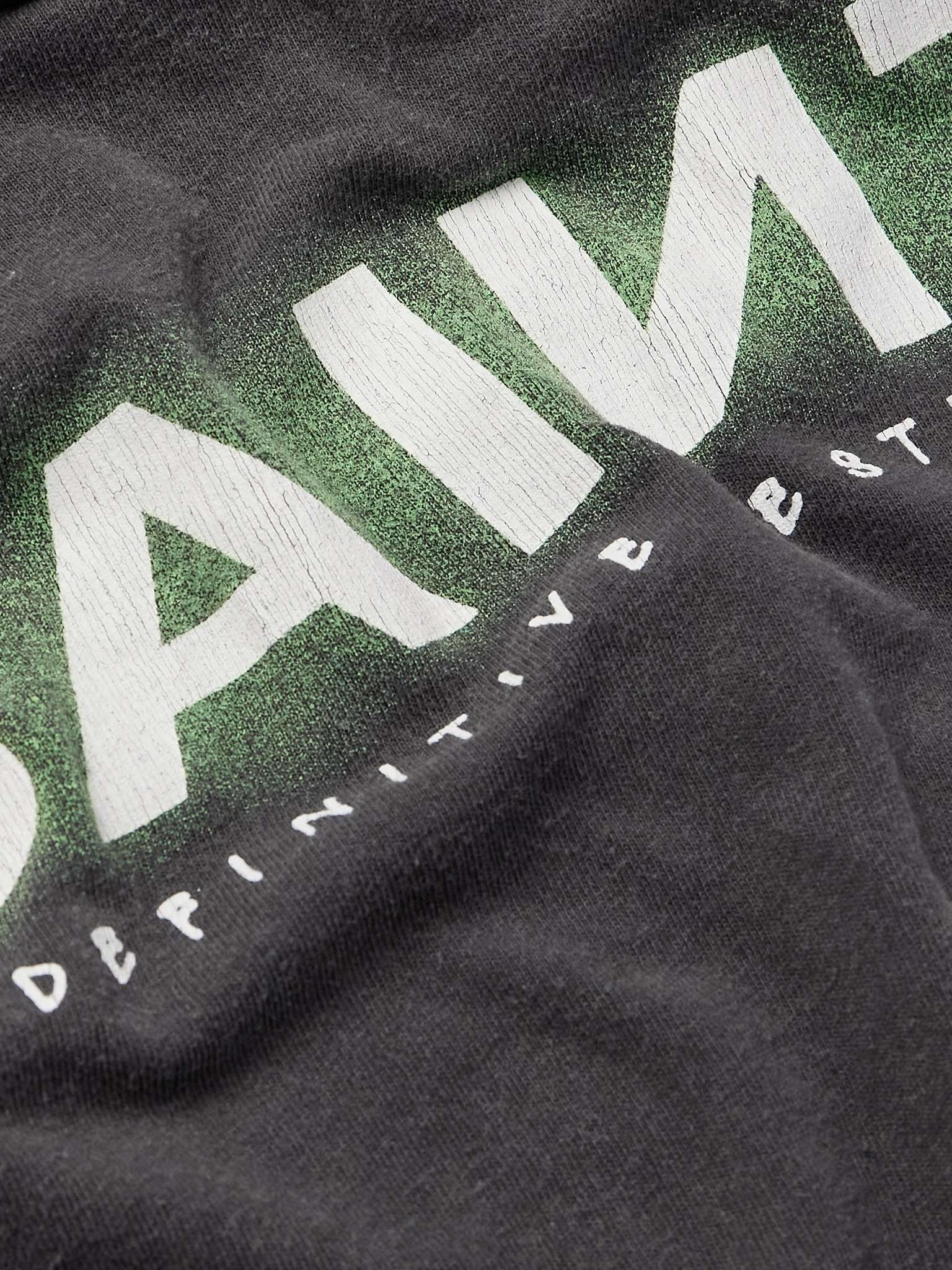 Distressed Logo-Print Cotton-Jersey T-Shirt - 4