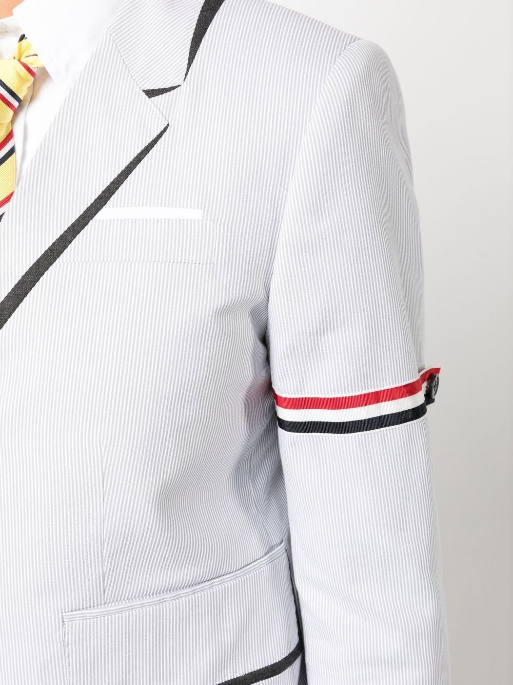 trompe l'oeil striped blazer - 5