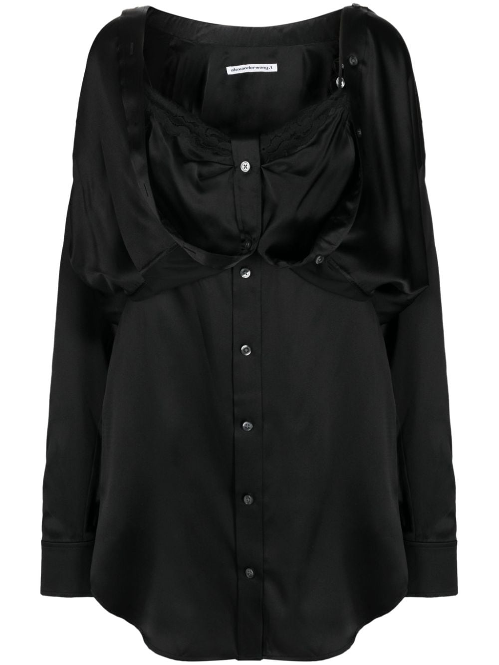 layered silk minidress - 1