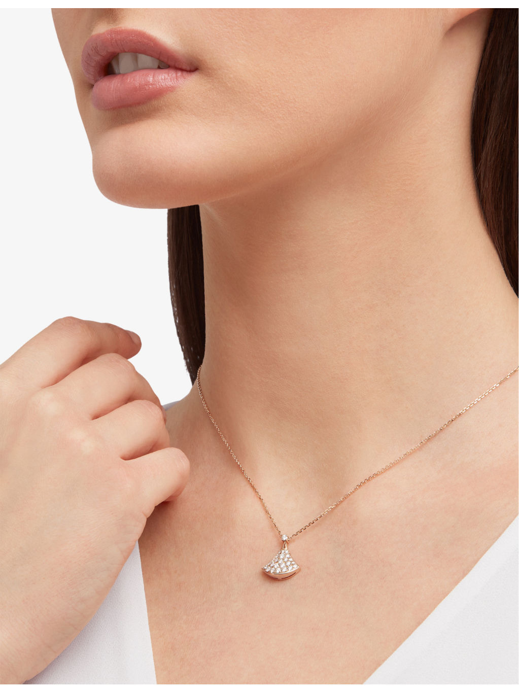 Divas’Dream 18ct rose-gold and 0.47ct brilliant-cut diamond necklace - 3