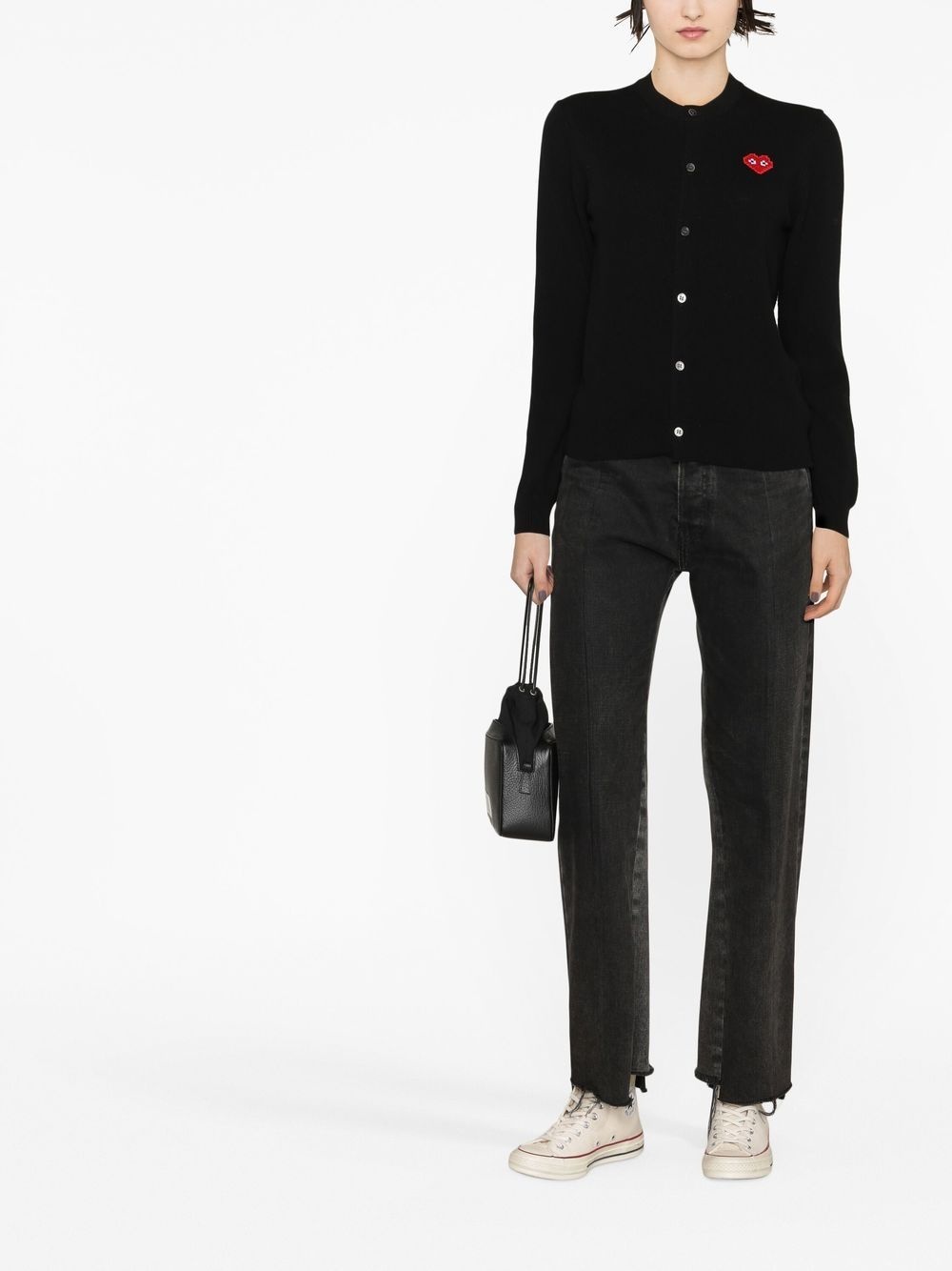 logo-patch cardigan - 2