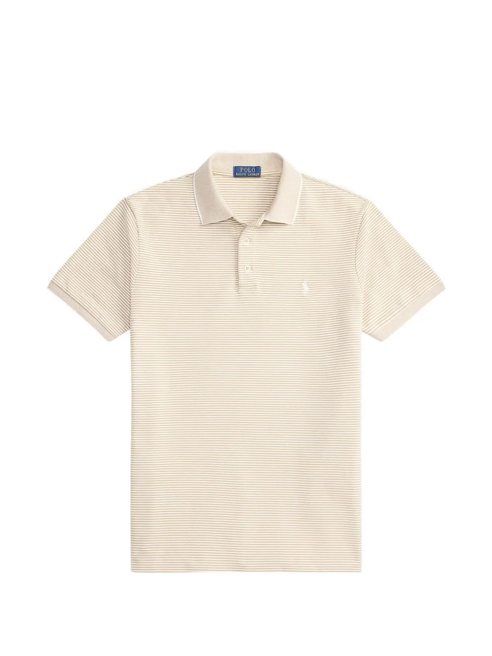 striped-pattern short-sleeved polo shirt - 1