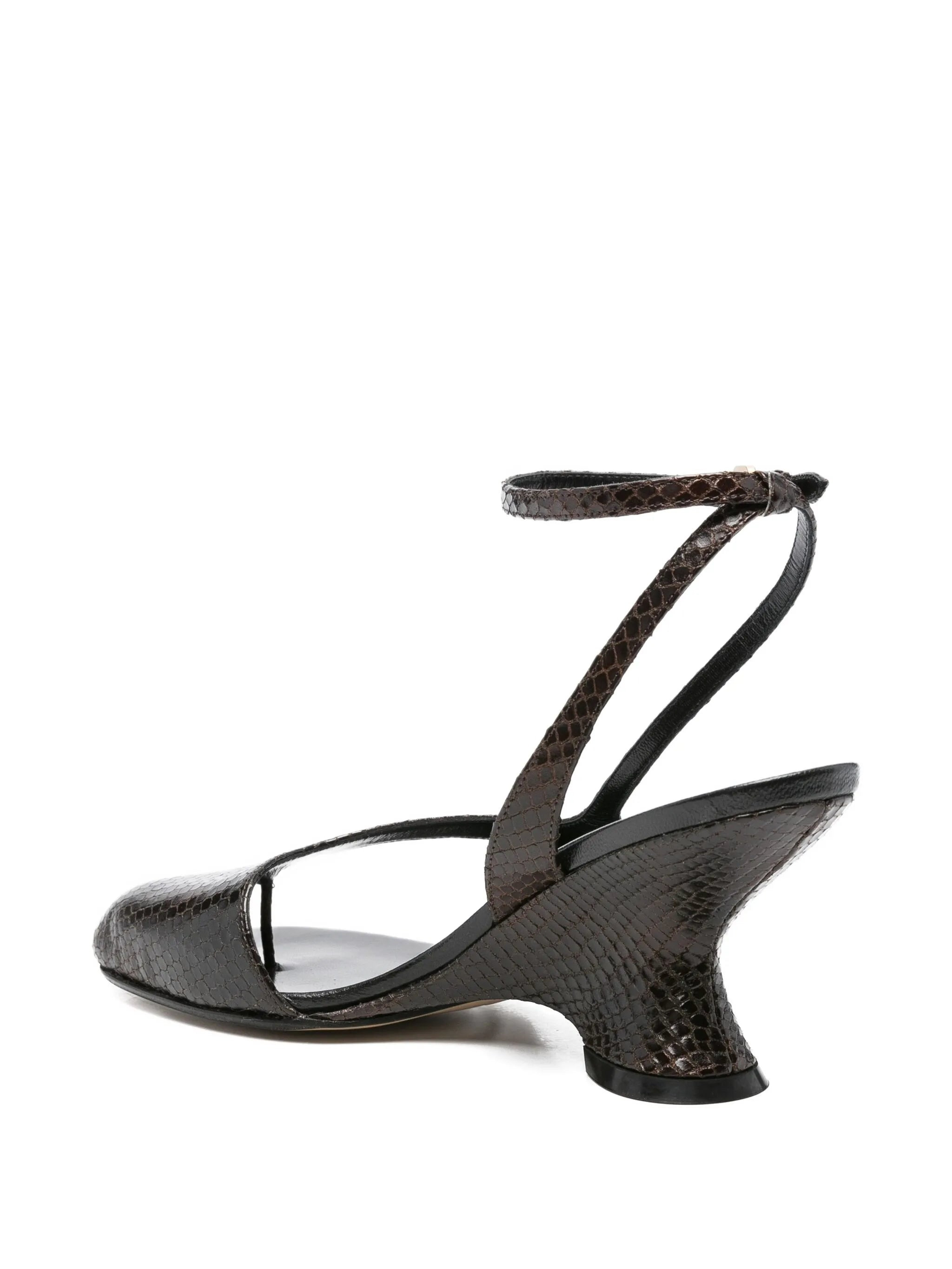 80mm embossed-leather sandals - 3