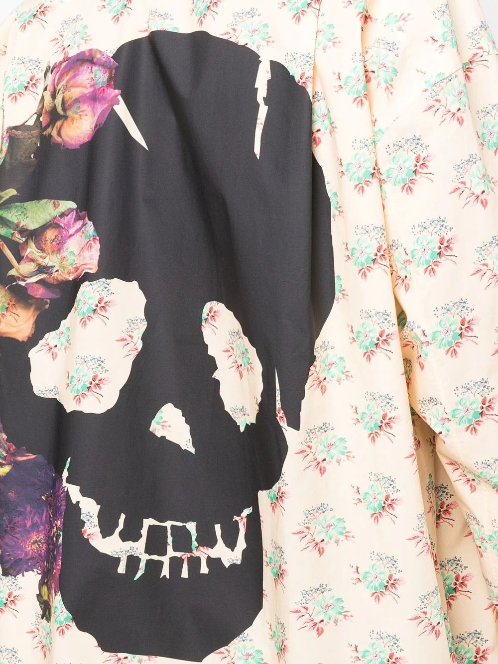 floral skull-print longline shirt - 5