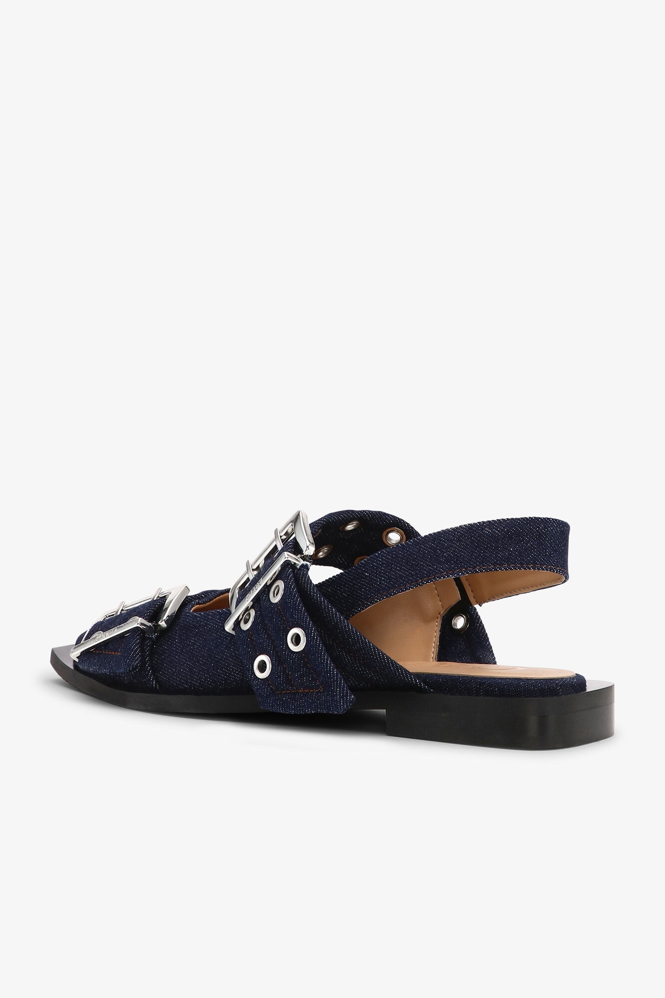 DENIM FEMININE BUCKLE BALLERINAS - 3