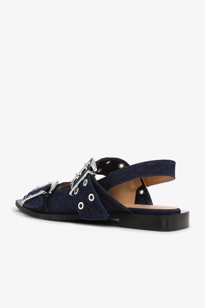 DENIM FEMININE BUCKLE BALLERINAS 3