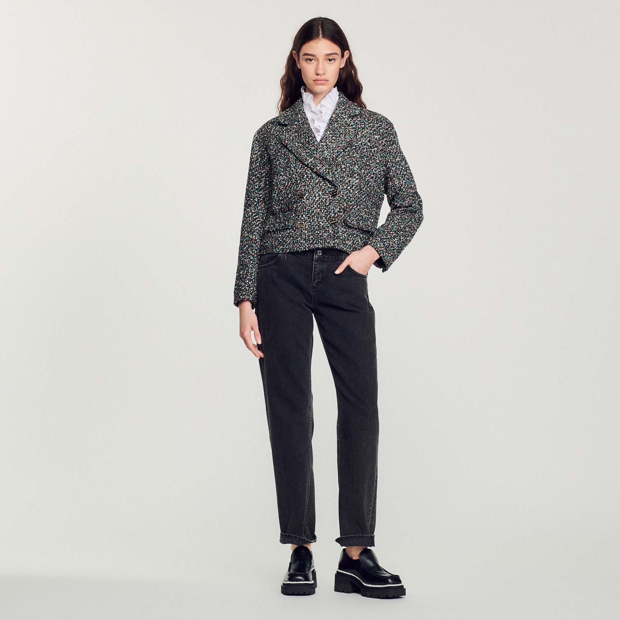 Cropped tweed jacket - 3