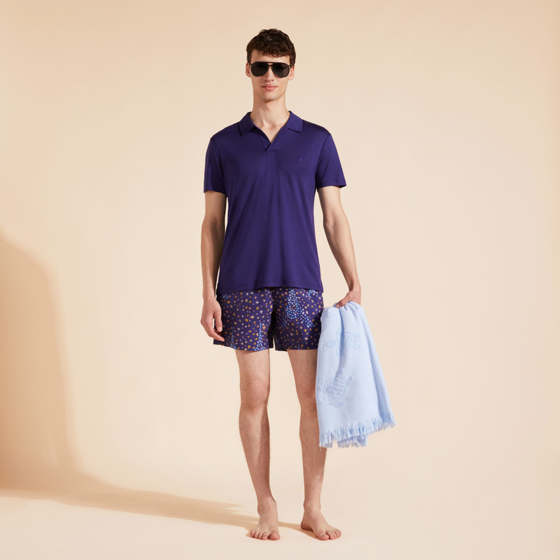 Men Tencel Polo Shirt Solid 5