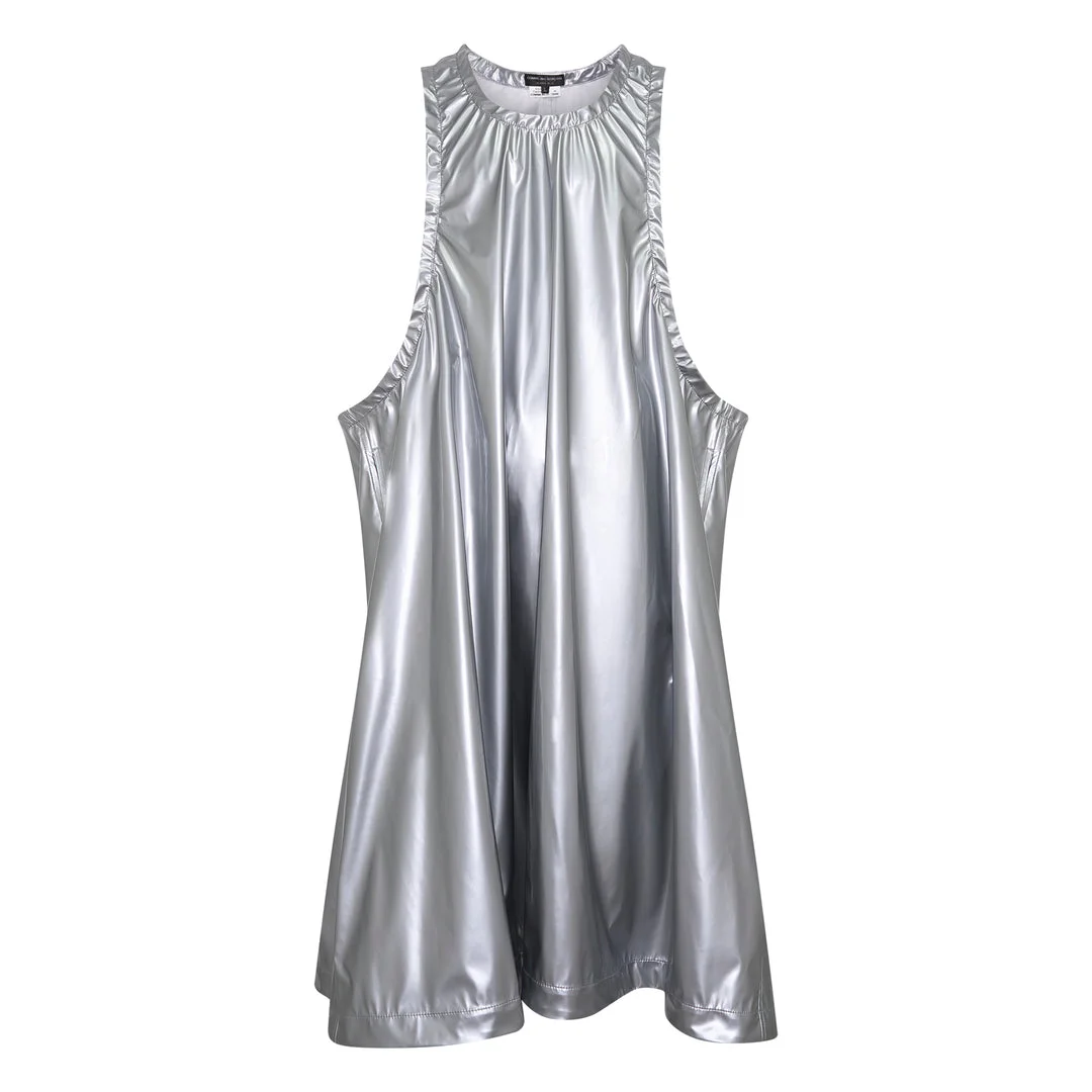 Metallic Enamel Halter Dress - 1