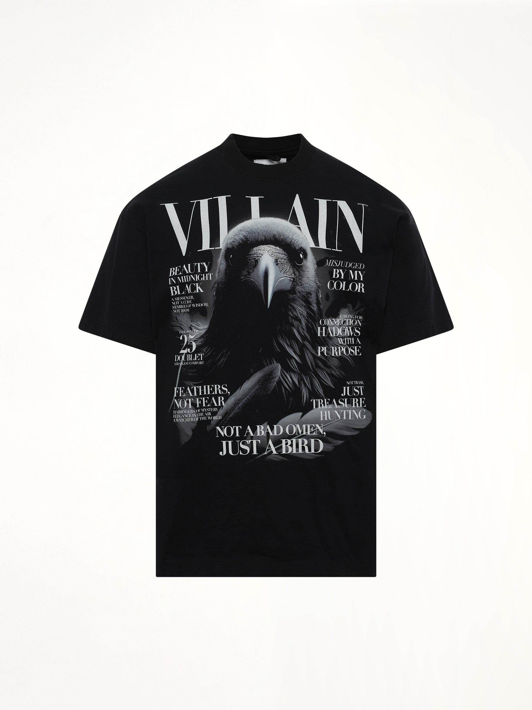 Villain Cover Print T-Shirt in Black - 2