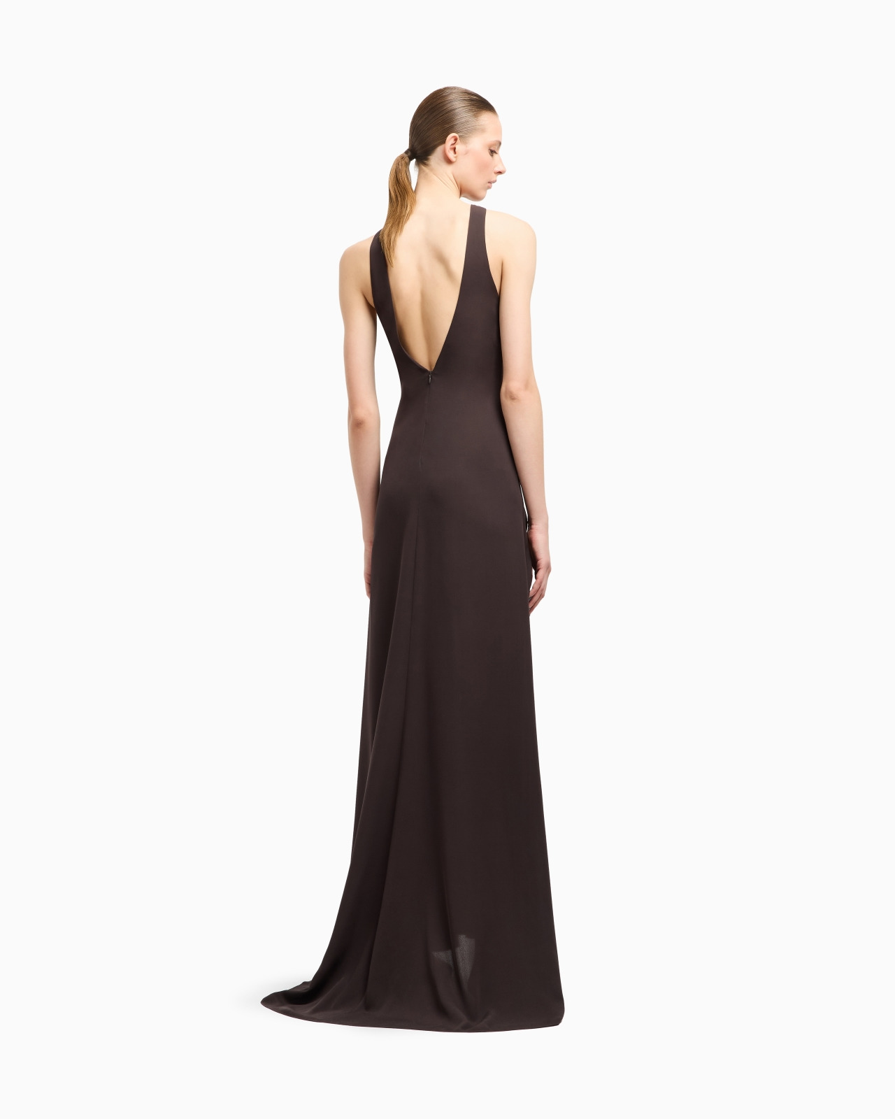 LONG TRIPLE SILK GEORGETTE DRESS - 3