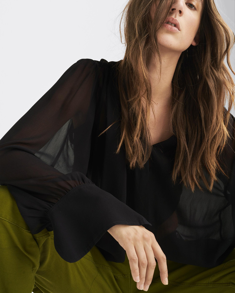 Hannah Georgette Top Relaxed Fit Long Sleeve 2